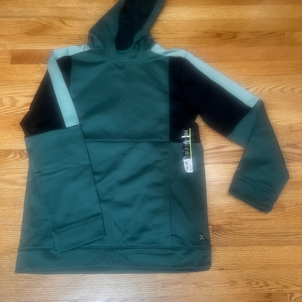 Xersion Teal and Black Active Hoodie